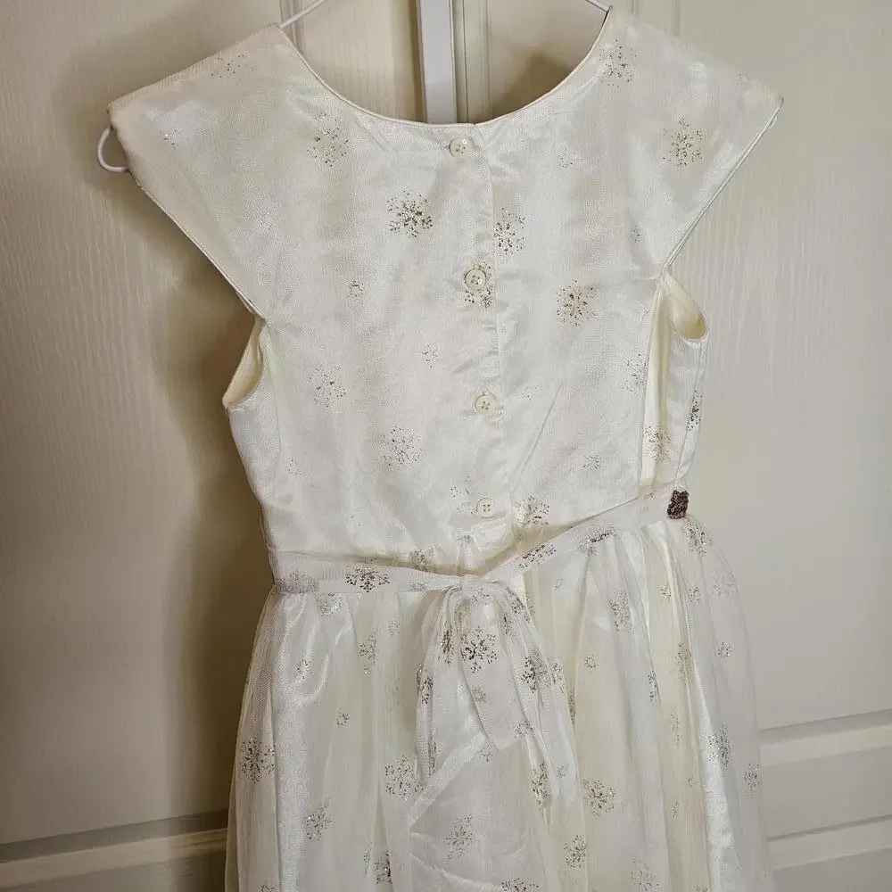 Elegant Girls' Dress with Sequined Belt